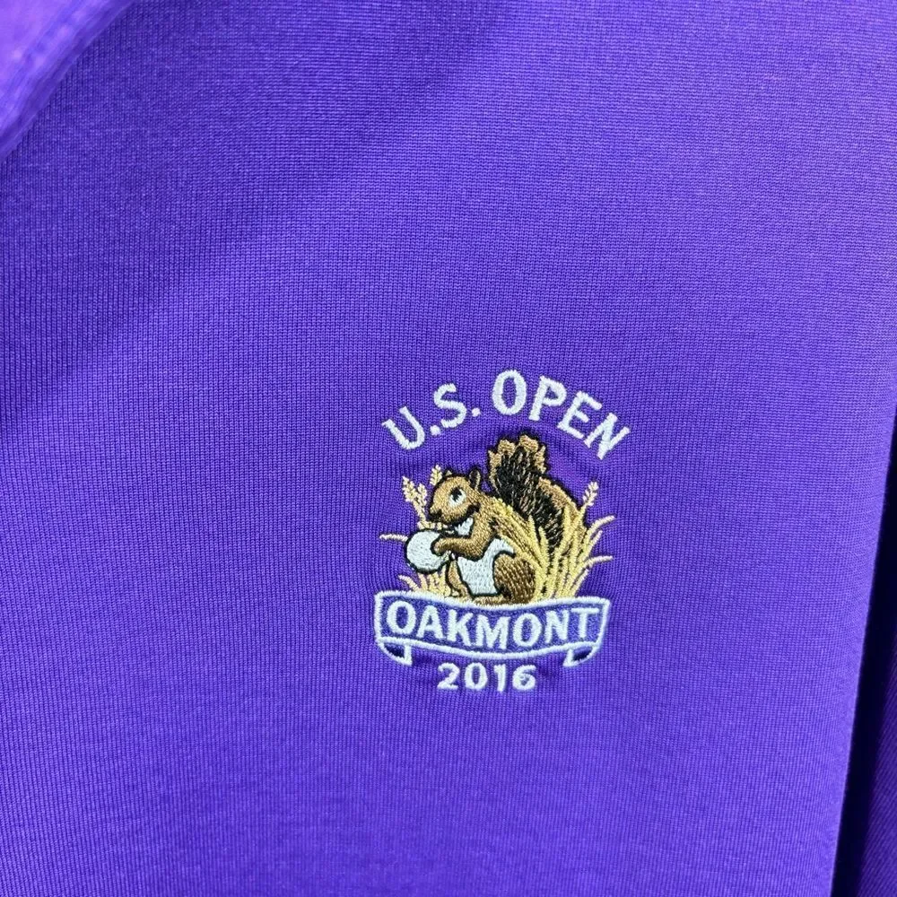 Rare Men’s Polo Ralph Lauren Gold PurpleUS Open Oakmont 2016 Polo Golf Shirt XXL